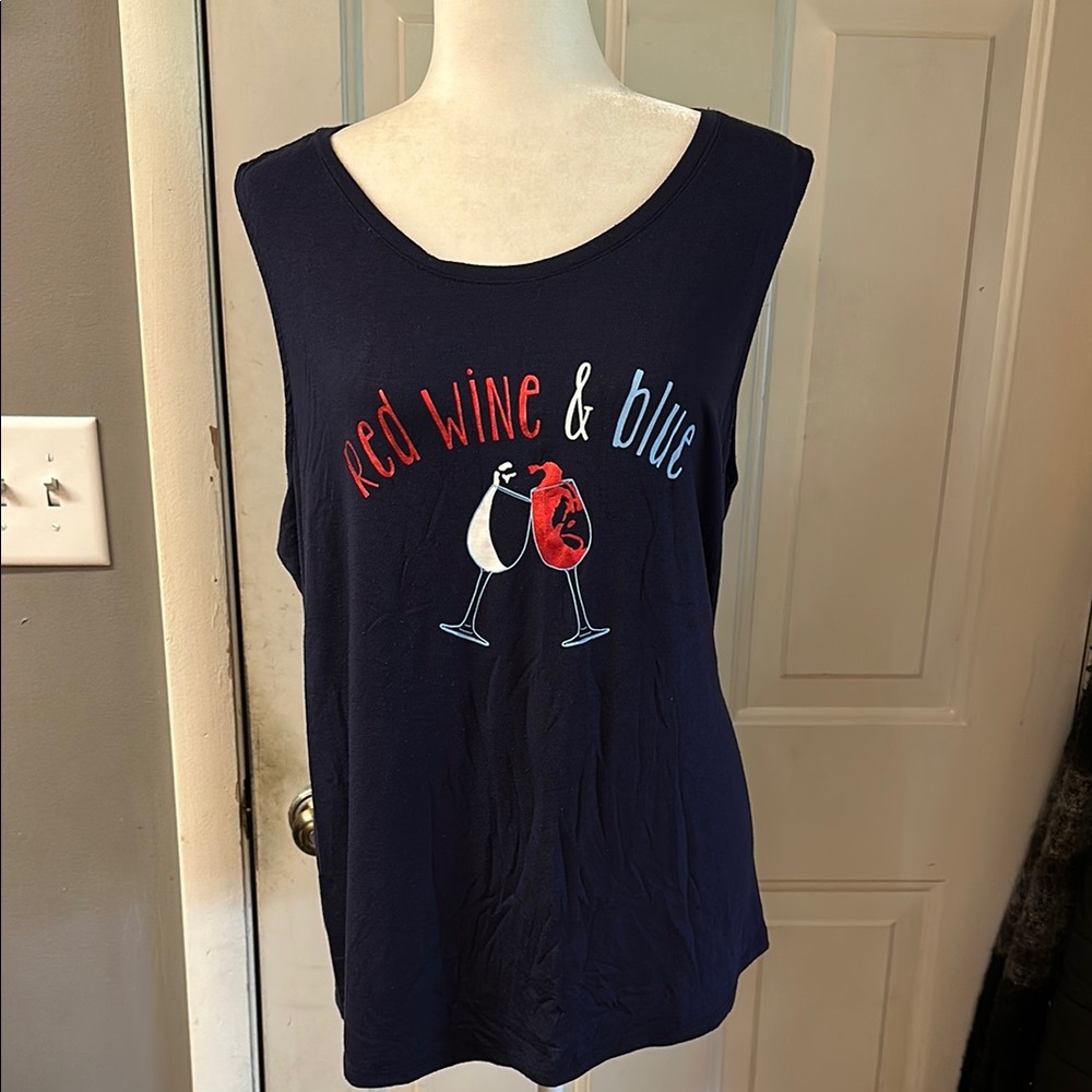 🎉HP🎉 Apt. 9 Red and Blue Sleeveless Tank Top